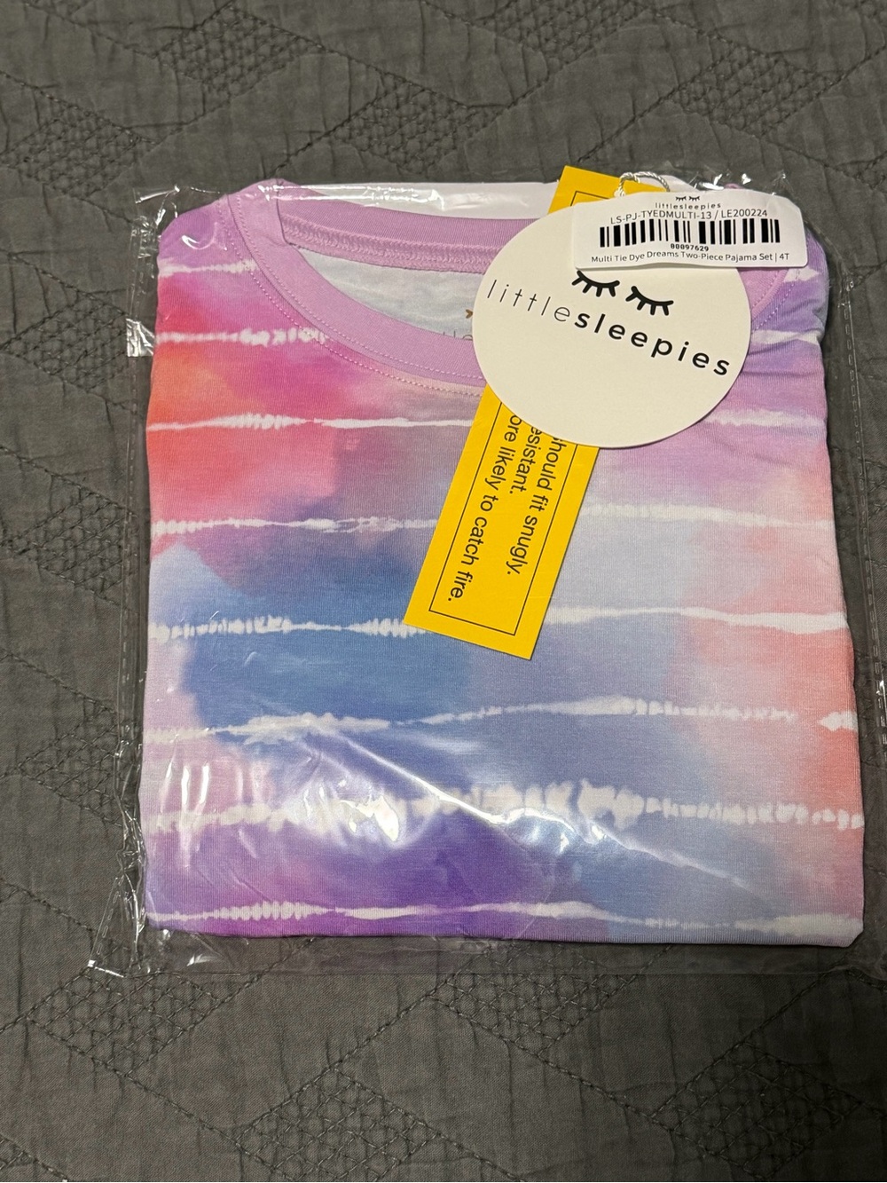 Little Sleepies Tie-Dye Dreams Long Sleeve Set - Pink, Purple & Blue